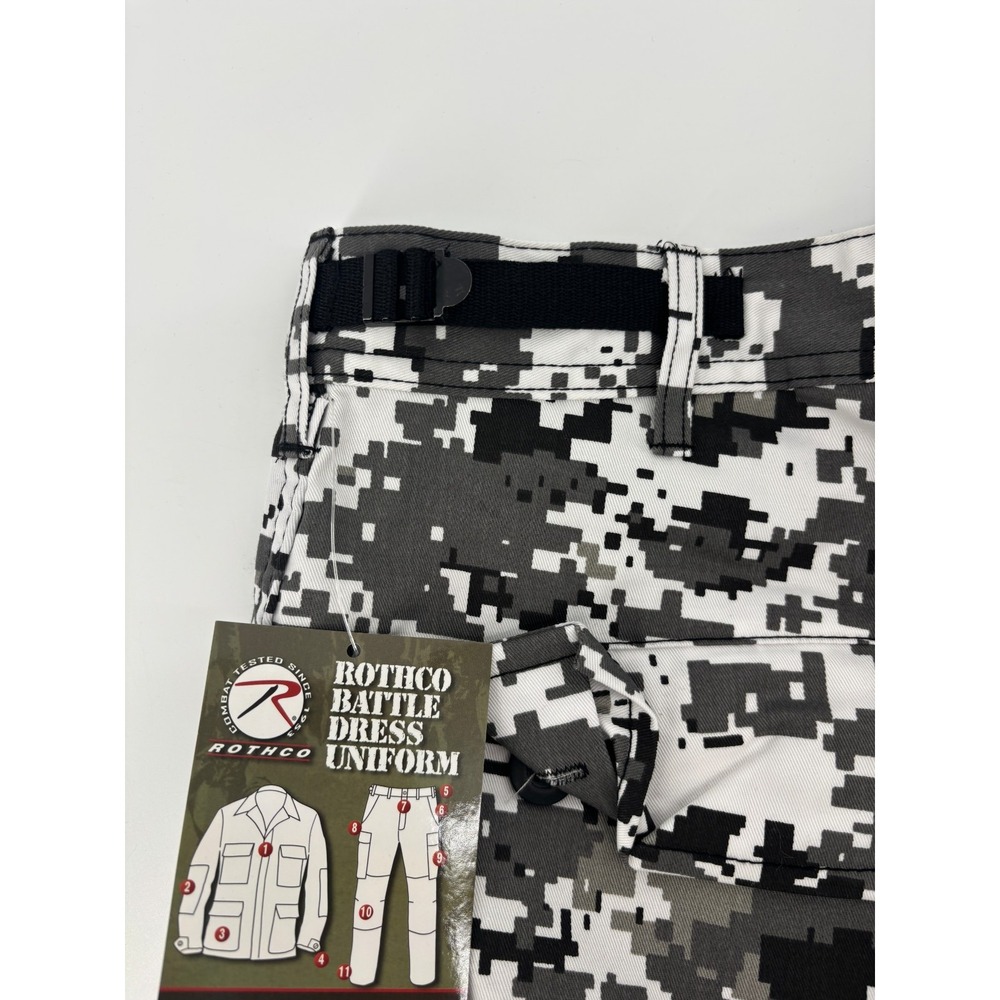 Rothco BDU Military Cargo Pants Mens Gray White City Digital Camo Medium NWT
